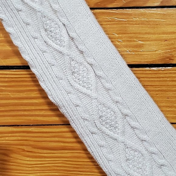 100% Cashmere Hi-Low Asymmetrical Cream Cable Knit Sweater - Sz S - Picture 8 of 12